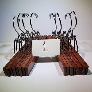 VINTAGE WOOD PANTS HANGERS..1970 ERA..BUNDLE NO. ONE..BUNDLE QUANTITY OF EIGHT